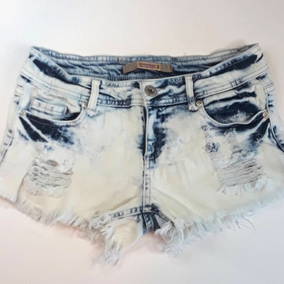Distressed Shorts 3 Sz Bleach Wash Cutoff Jean Shorts by Highway - Picture 1 of 9